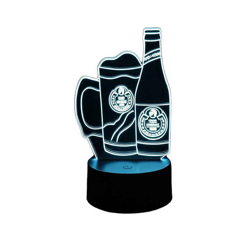 Lampara ilusión 3D Cerveza Red Horse de 7 colores 4