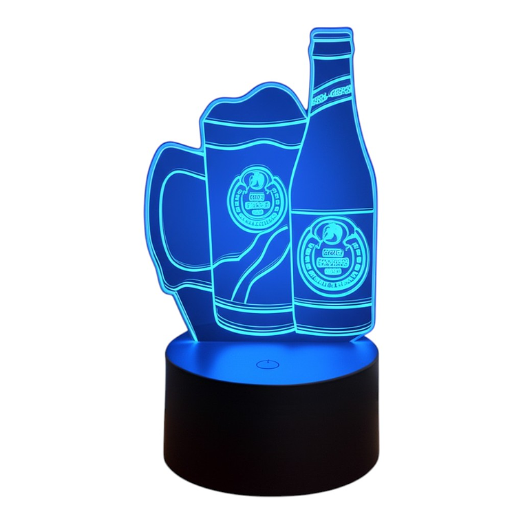 Lampara ilusión 3D Cerveza Red Horse de 7 colores 2