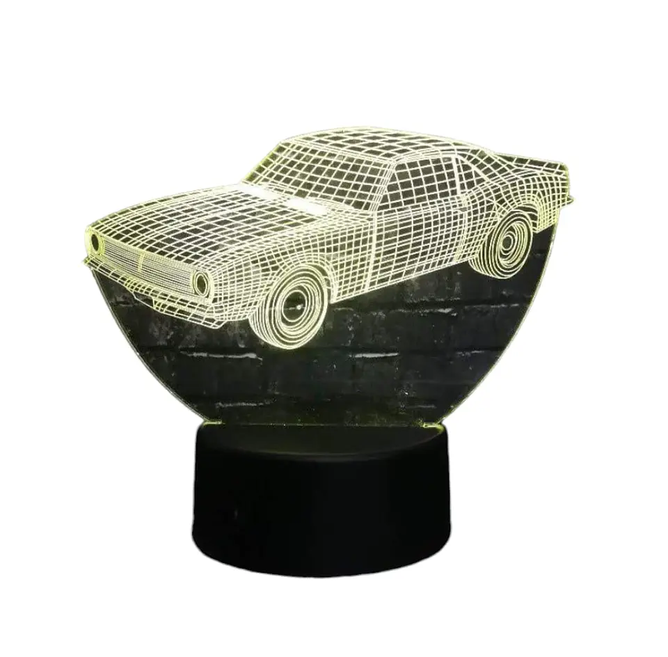 Lampara 3D Auto de 7 colores 3