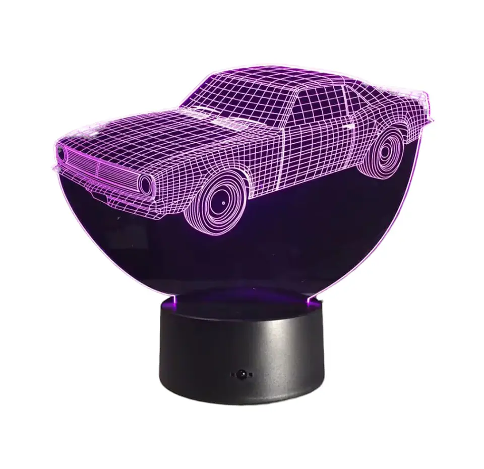 Lampara 3D Auto de 7 colores 2