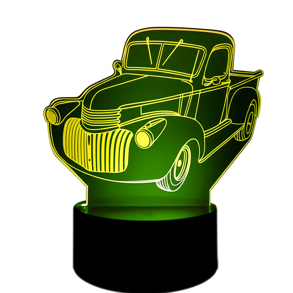 Lampara 3D Camioneta Clásica de 7 colores 1