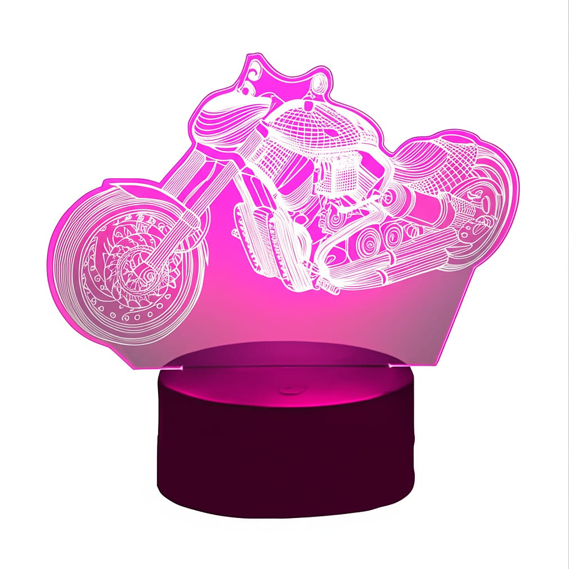 Lampara ilusión 3D Moto de 7 colores 4