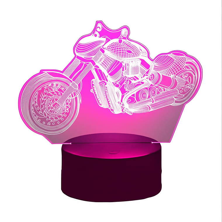 Lampara ilusión 3D Moto de 7 colores 4