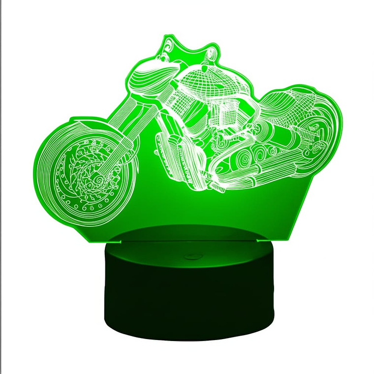Lampara ilusión 3D Moto de 7 colores 3