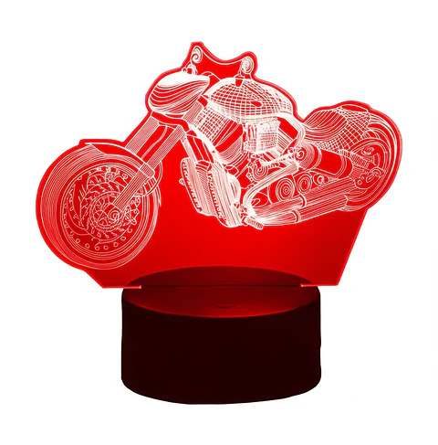 Lampara ilusión 3D Moto de 7 colores