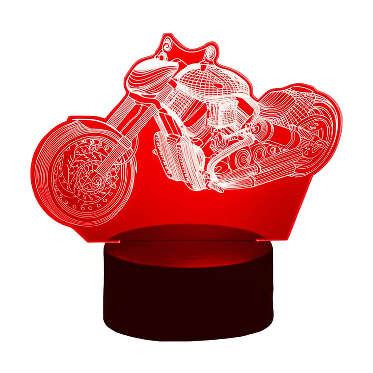 Lampara ilusión 3D Moto de 7 colores 1