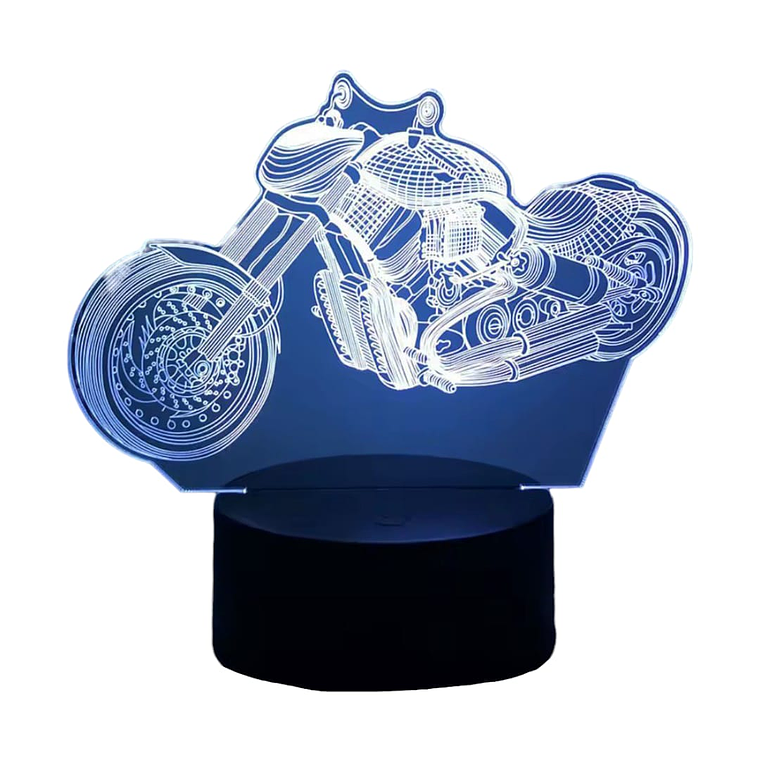 Lampara ilusión 3D Moto de 7 colores 2