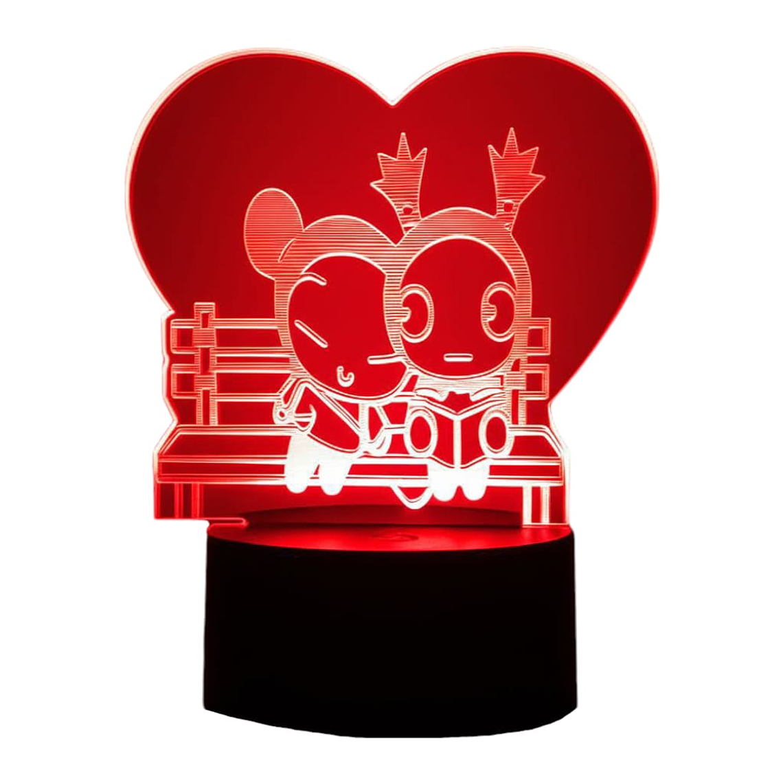 Lampara 3D Pucca y Garu  7 colores 1