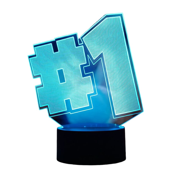 Lampara 3D Numero 1 de 7 colores 3