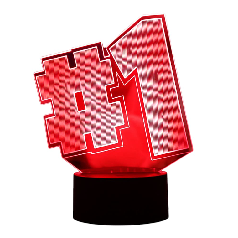 Lampara 3D Numero 1 de 7 colores 2