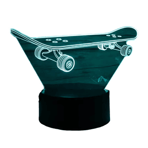 Lampara 3D Skate de 7 colores