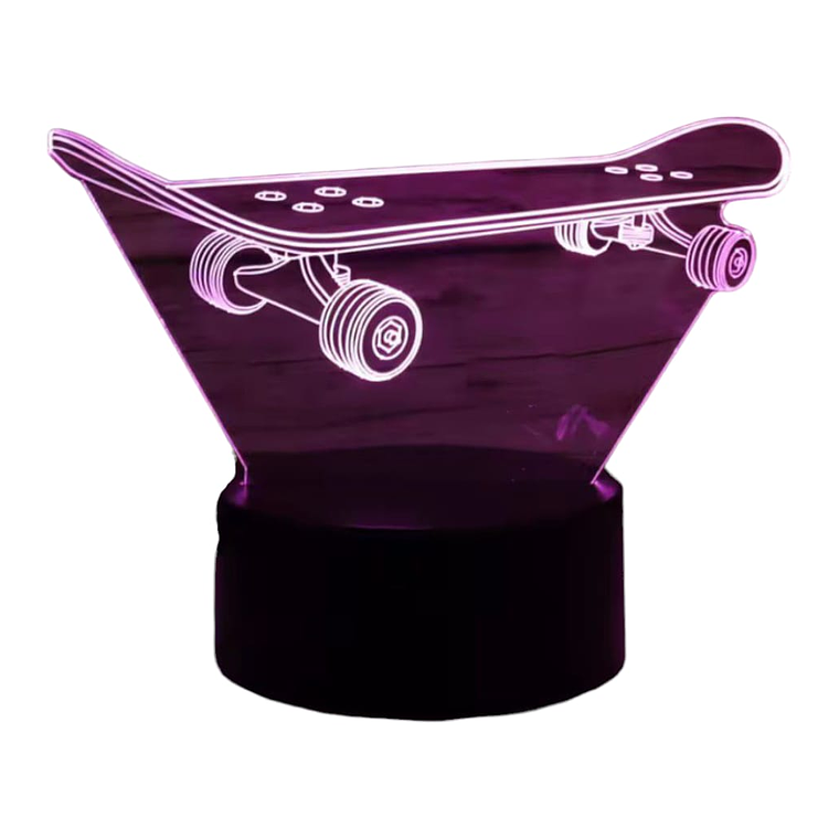 Lampara 3D Skate de 7 colores 3