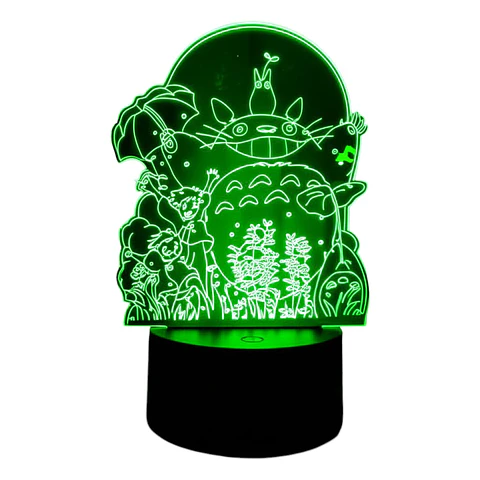 Lampara 3D Totoro y amigos  7 colores
