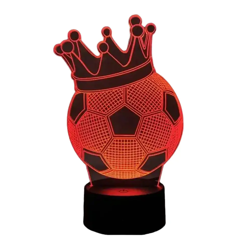 Lampara 3D Pelota Corona de 7 colores 2