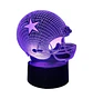 Lampara 3D Casco Futbol Americano de 7 colores - Miniatura 4