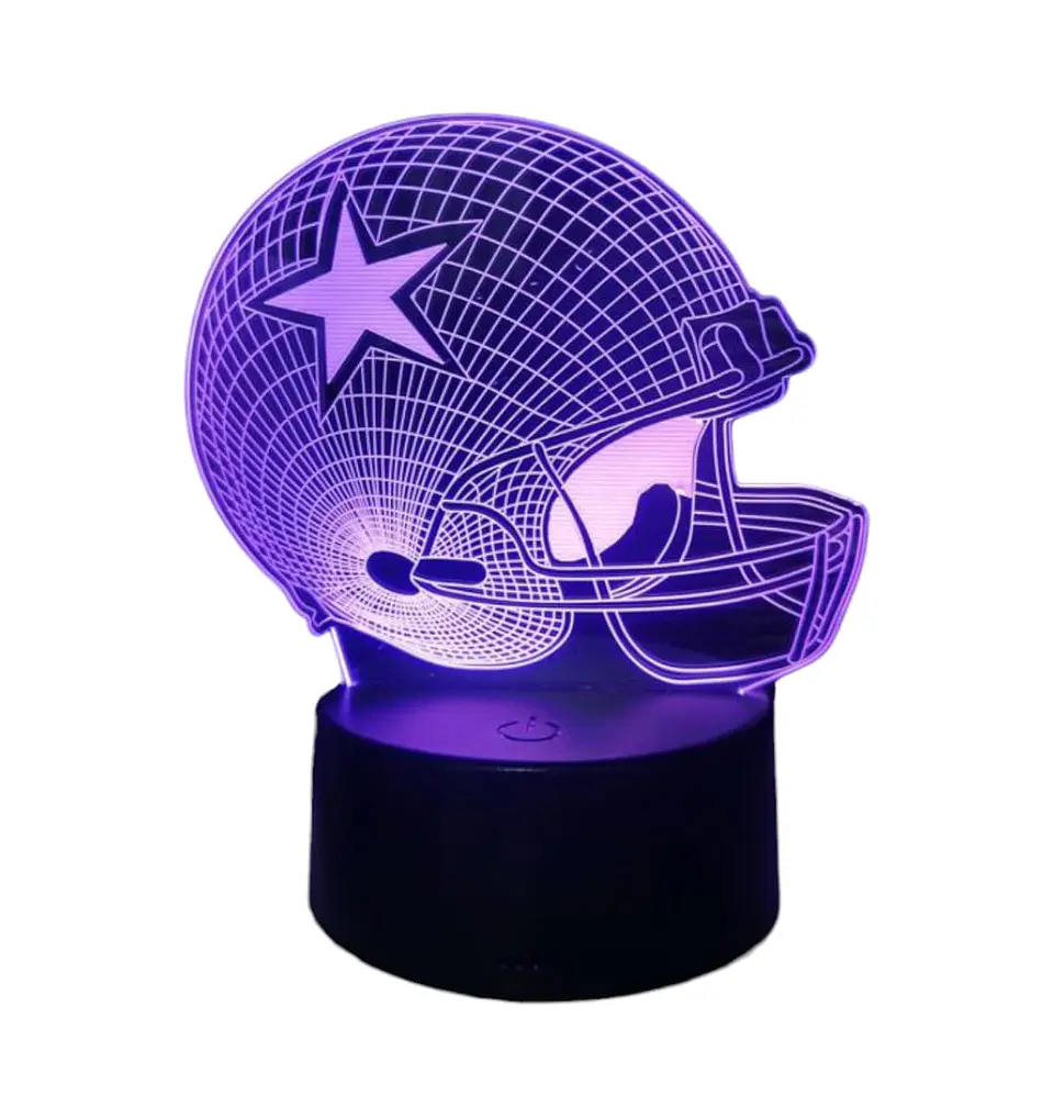 Lampara 3D Casco Futbol Americano de 7 colores 4