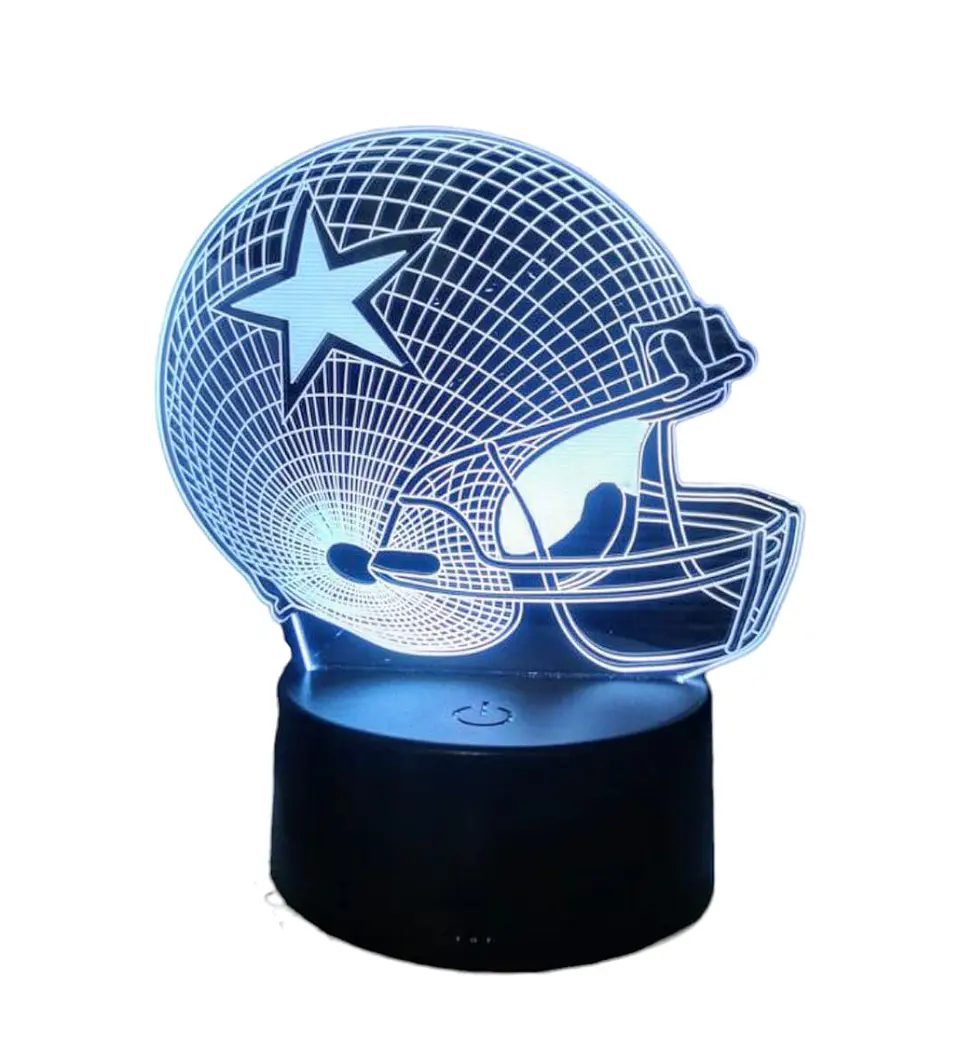Lampara 3D Casco Futbol Americano de 7 colores 1