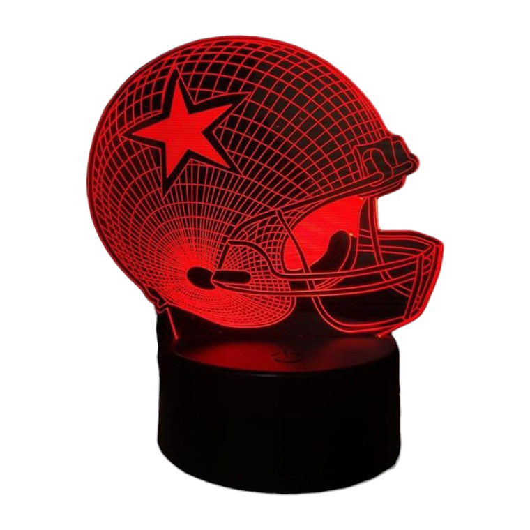 Lampara 3D Casco Futbol Americano de 7 colores 3