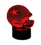 Lampara 3D Casco Futbol Americano de 7 colores - Miniatura 3