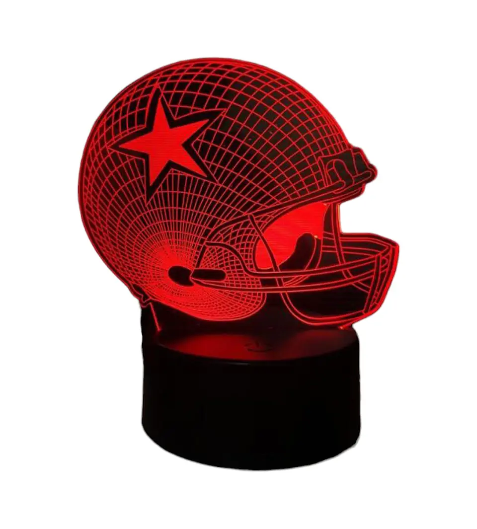 Lampara 3D Casco Futbol Americano de 7 colores 3