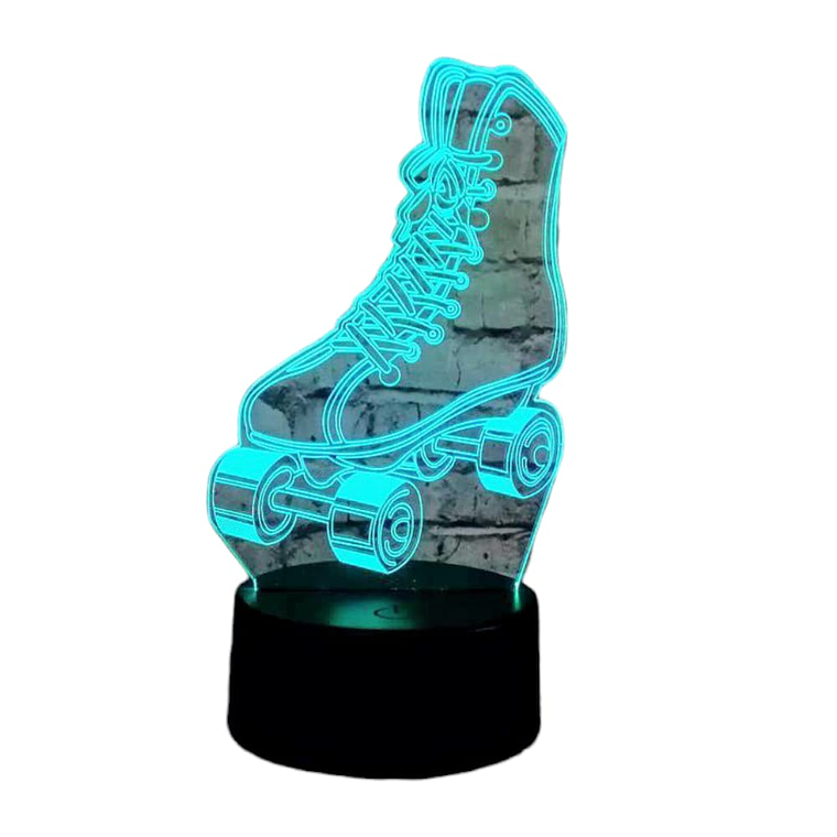 Lampara 3D Patines de 7 colores 3
