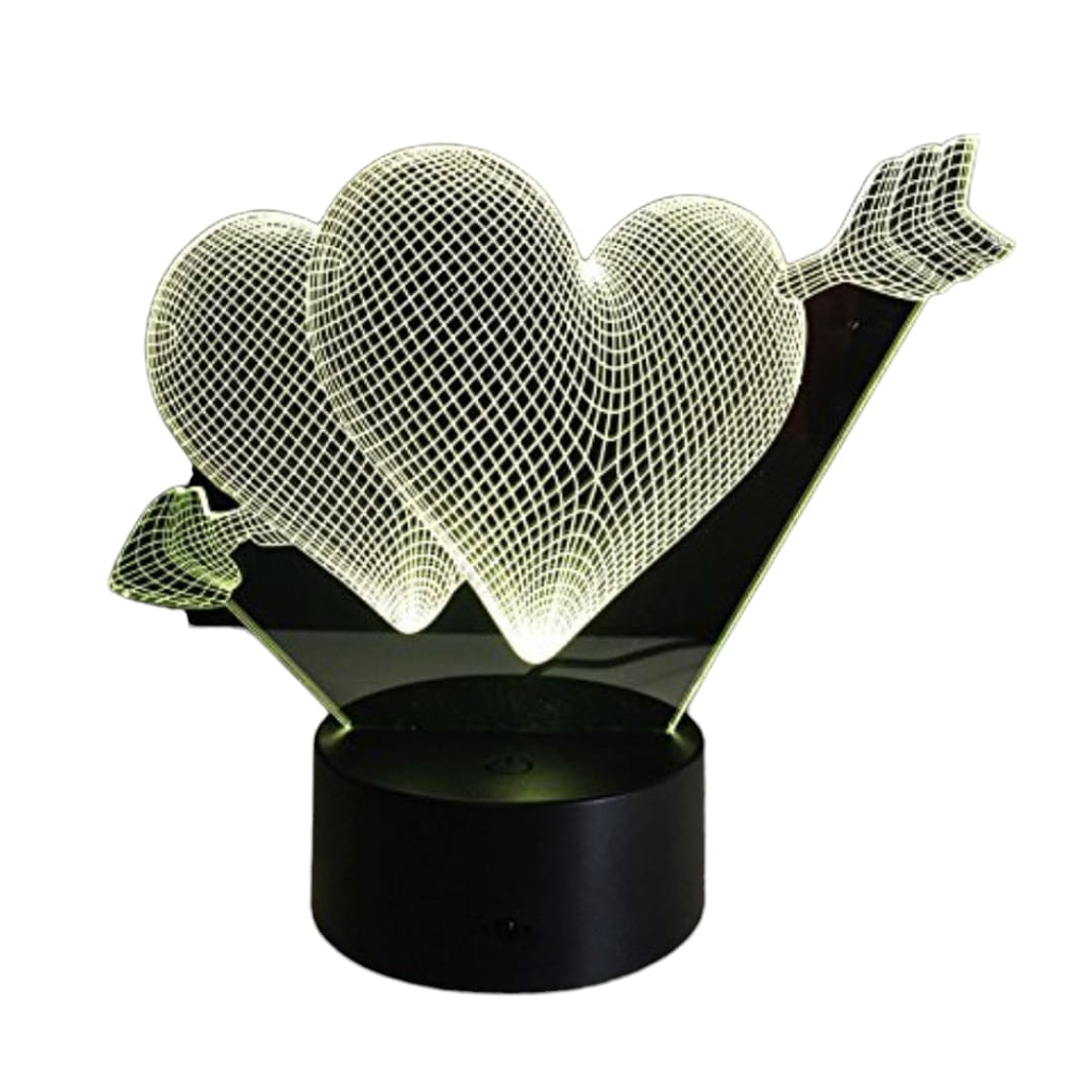 Lampara 3D Corazón Flechado de 7 colores 2