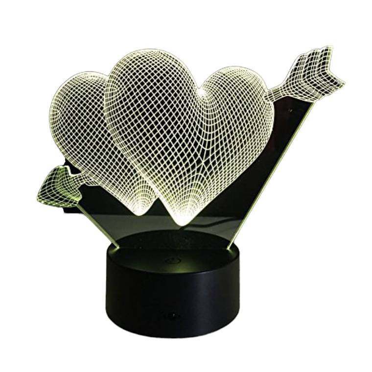 Lampara 3D Corazón Flechado de 7 colores 2