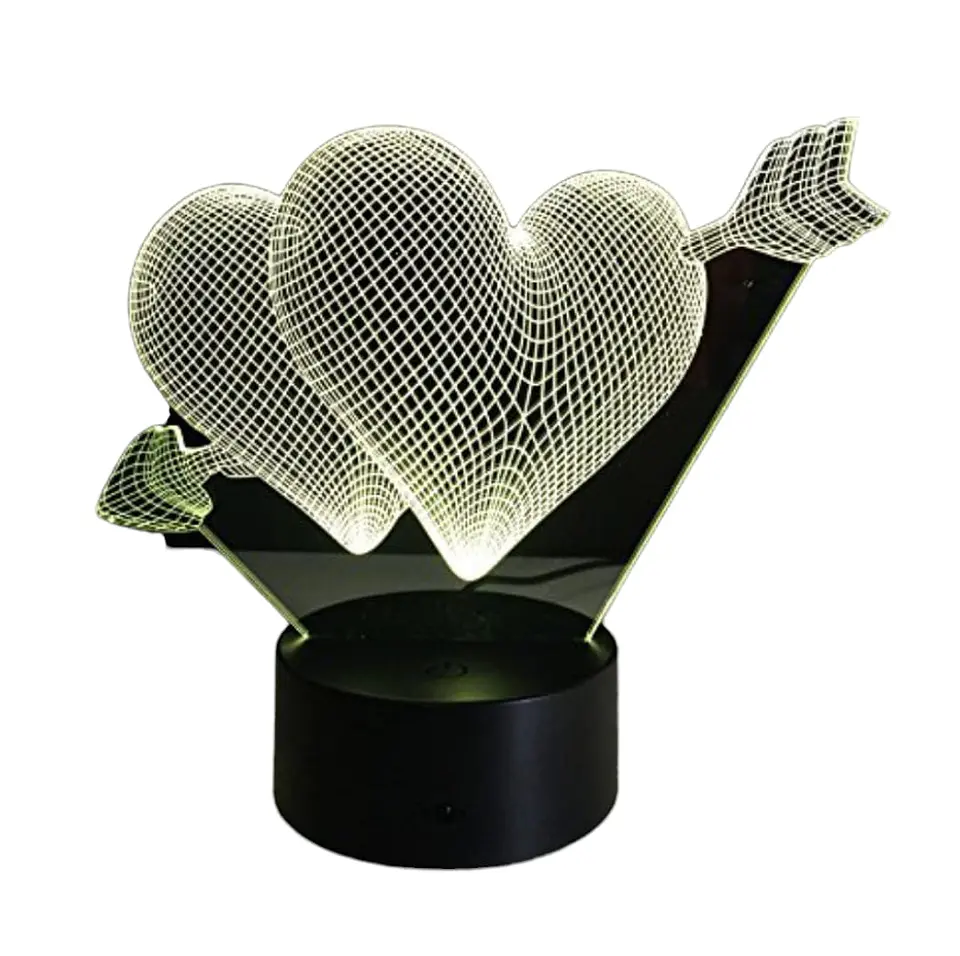 Lampara 3D Corazón Flechado de 7 colores 2