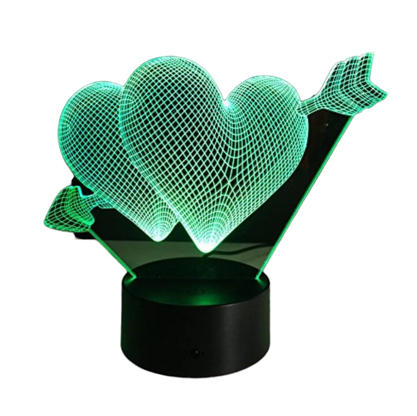 Lampara 3D Corazón Flechado de 7 colores 4