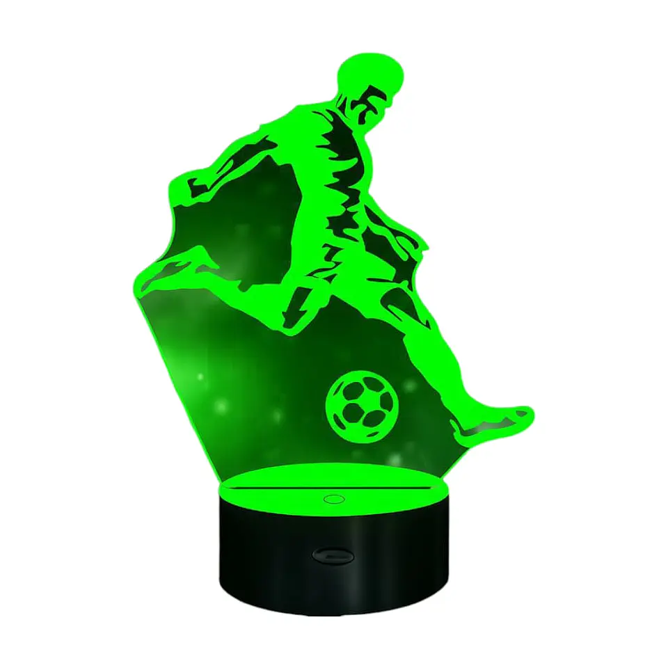 Lampara 3D Jugador de futbol de 7 colores 2