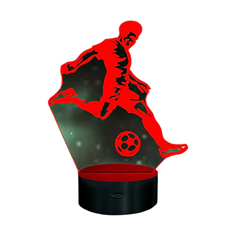 Lampara 3D Jugador de futbol de 7 colores