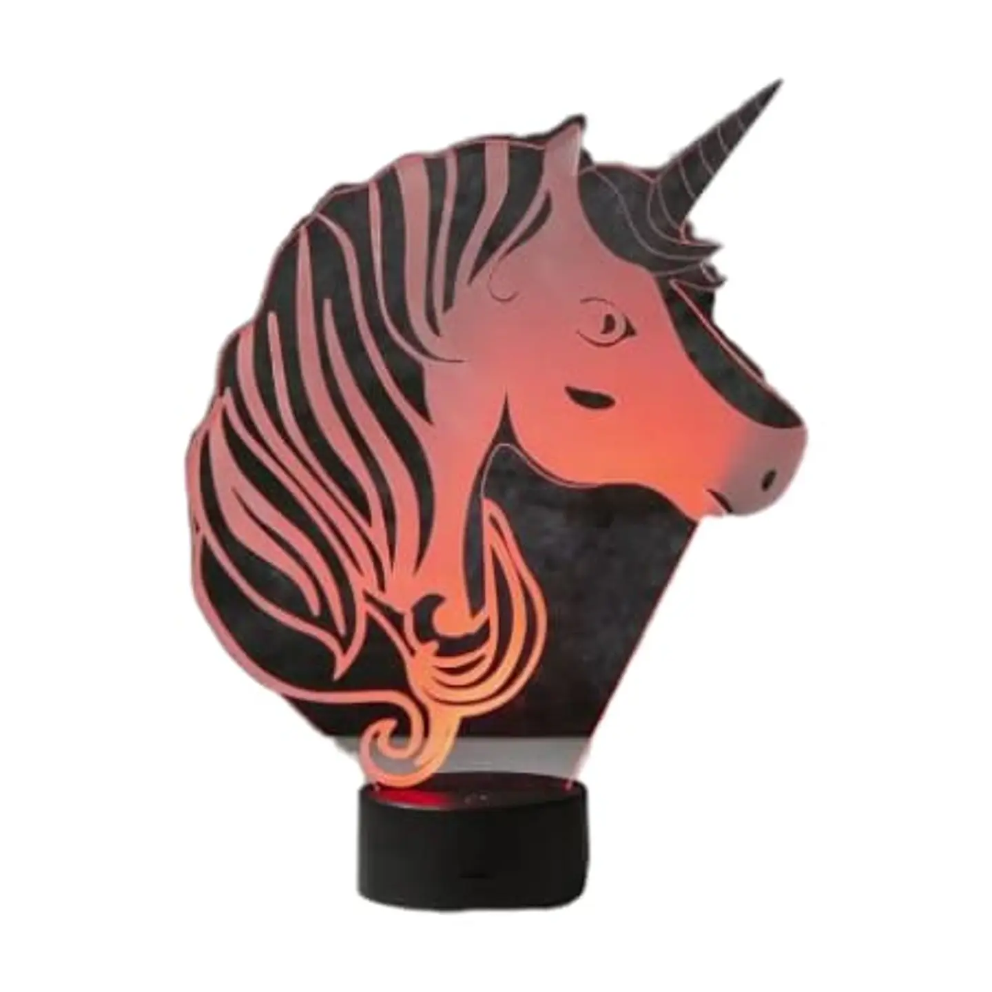 Lampara 3D Cara de Unicornio de 7 colores 3