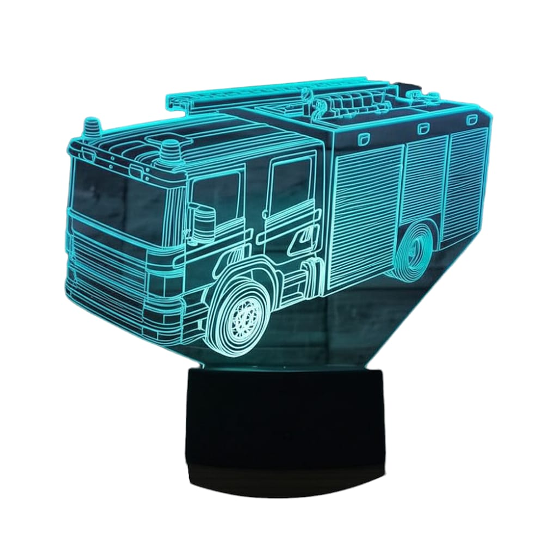 Lampara 3D Camión de bombero de 7 colores 3