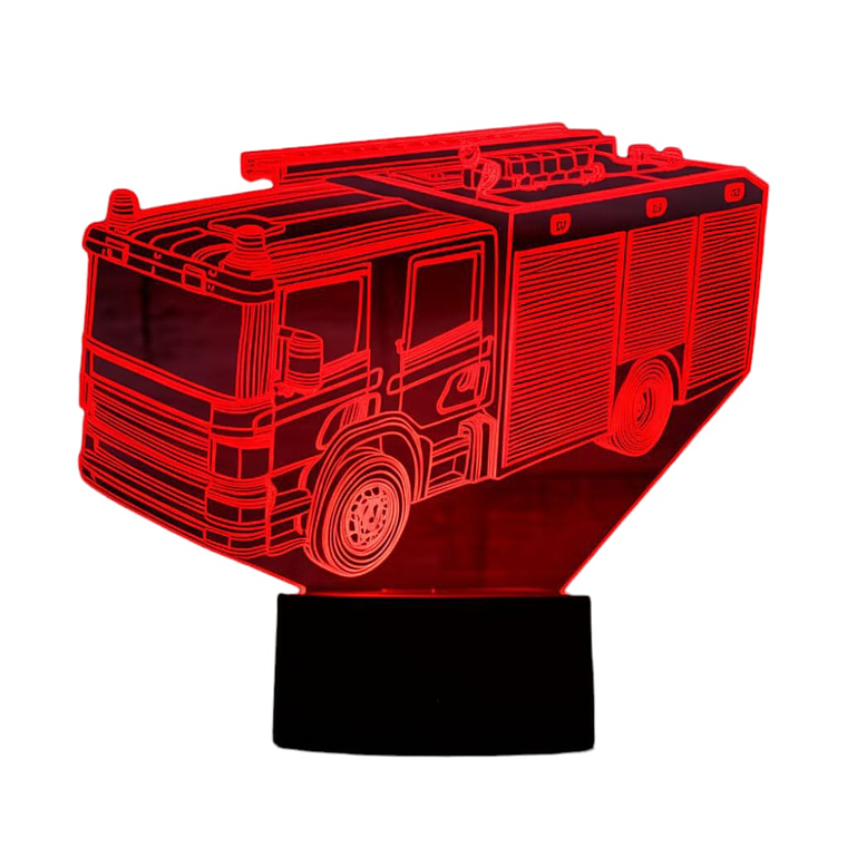 Lampara 3D Camión de bombero de 7 colores 2