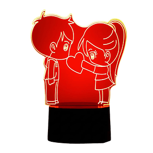 Lampara 3D Pareja de enamorados de 7 colores