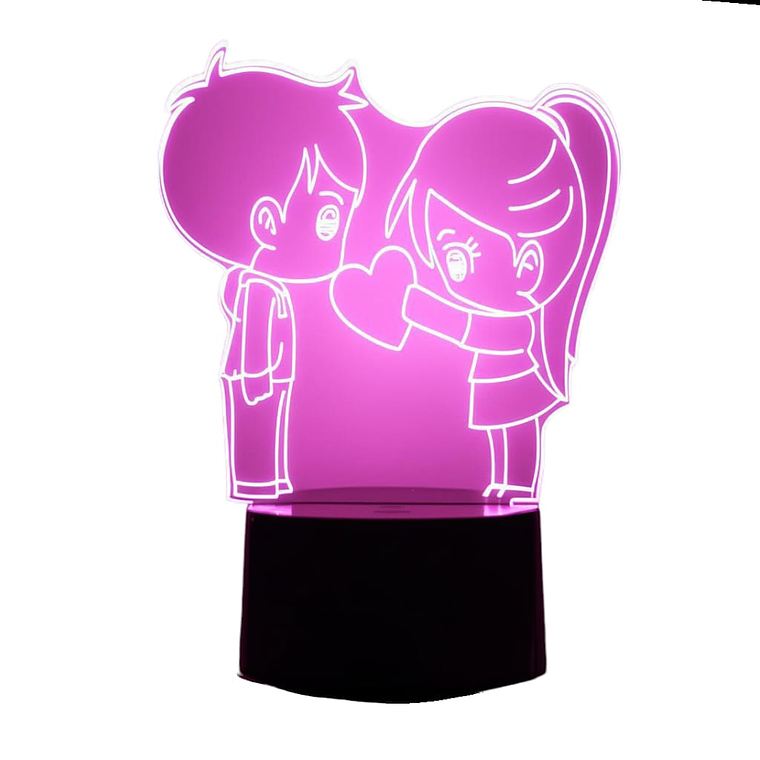 Lampara 3D Pareja de enamorados de 7 colores 3