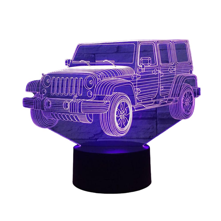 Lampara 3D Jeep de 7 colores 5