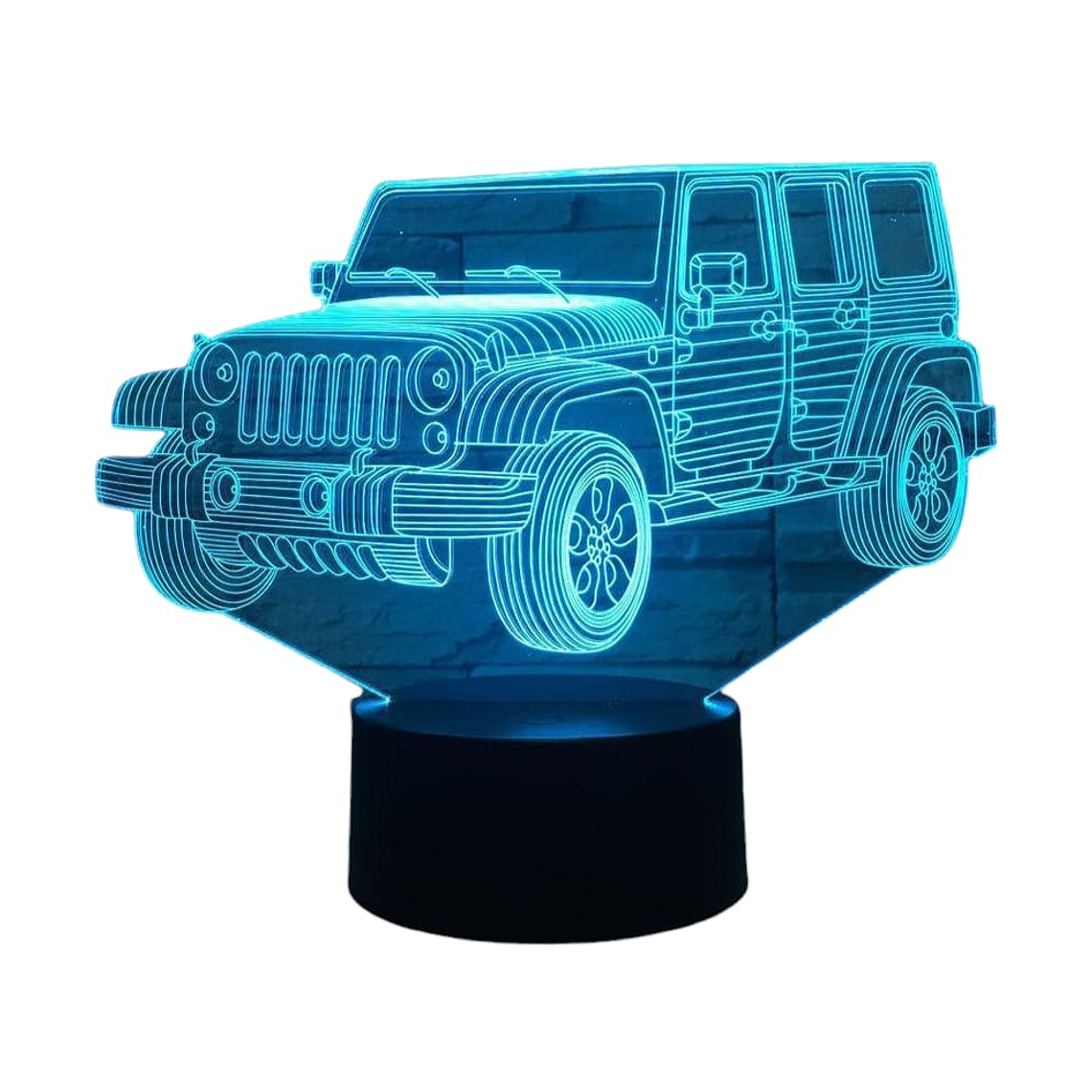 Lampara 3D Jeep de 7 colores 3