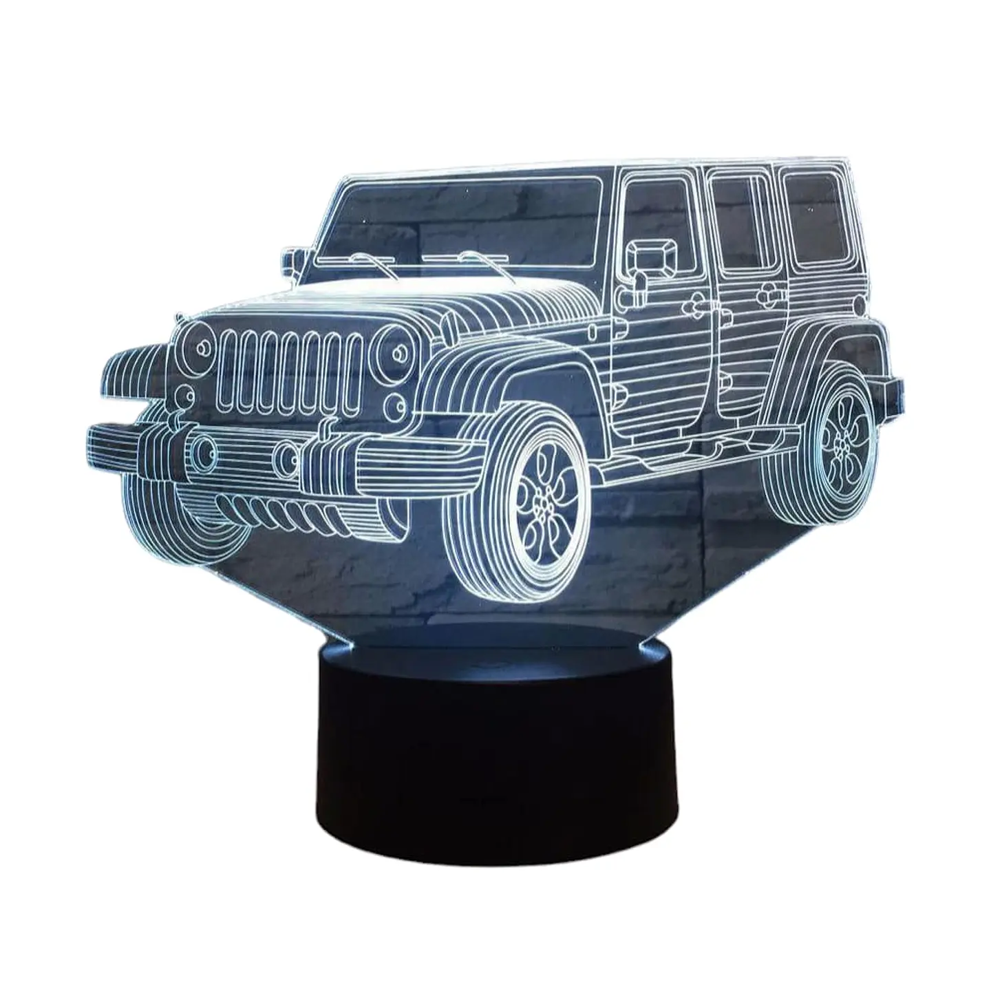 Lampara 3D Jeep de 7 colores 1