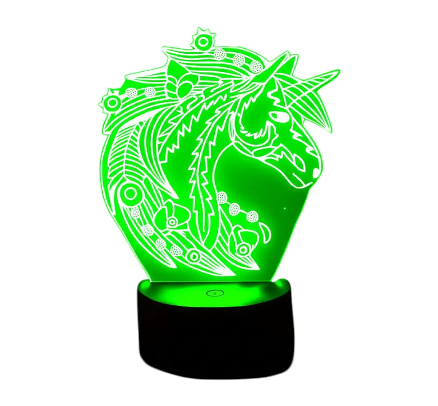 Lampara 3D Unicornio Flores de 7 colores 4