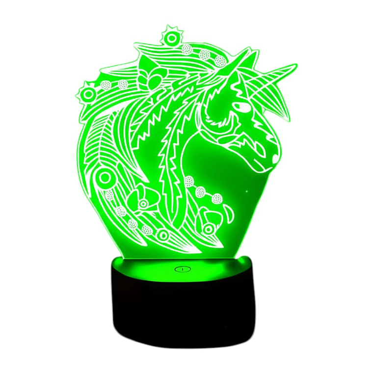 Lampara 3D Unicornio Flores de 7 colores 4