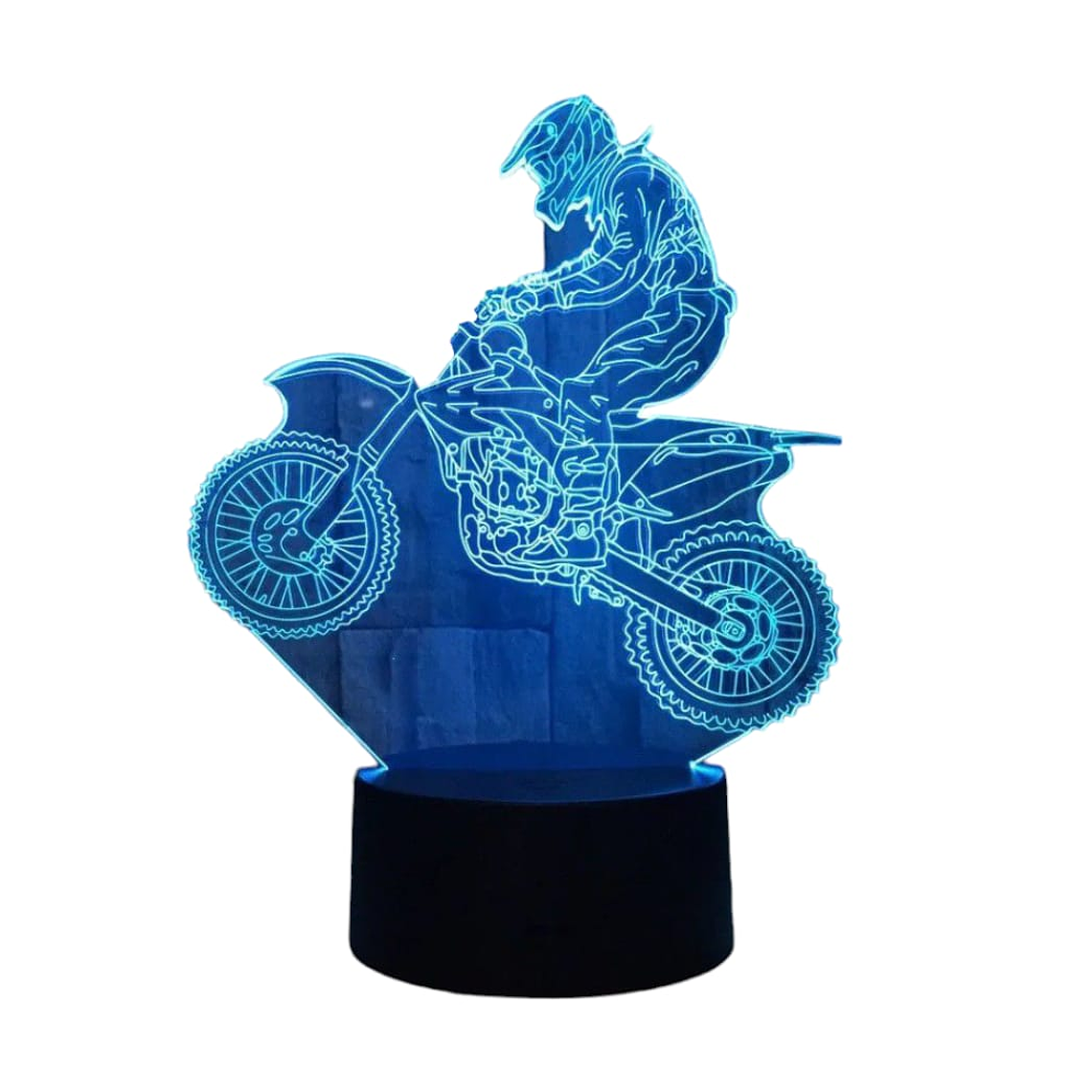 Lampara 3D Motocross de 7 colores 3