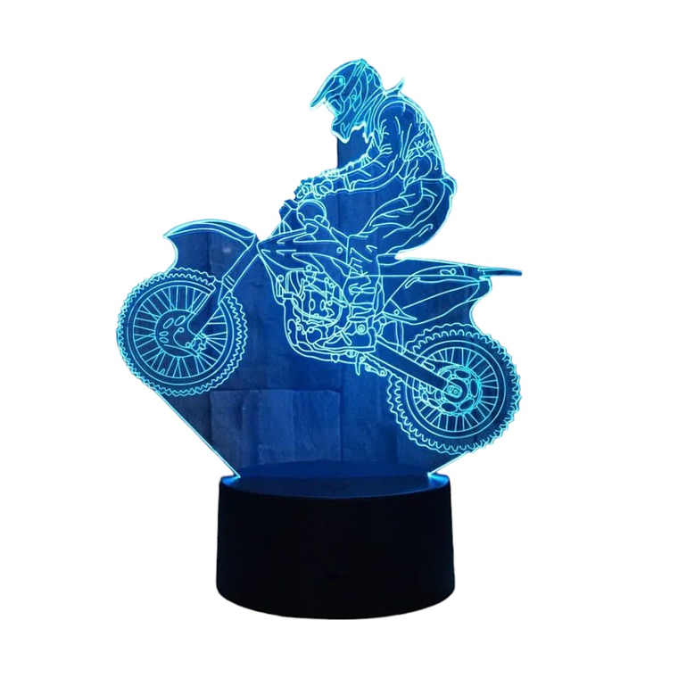 Lampara 3D Motocross de 7 colores 3