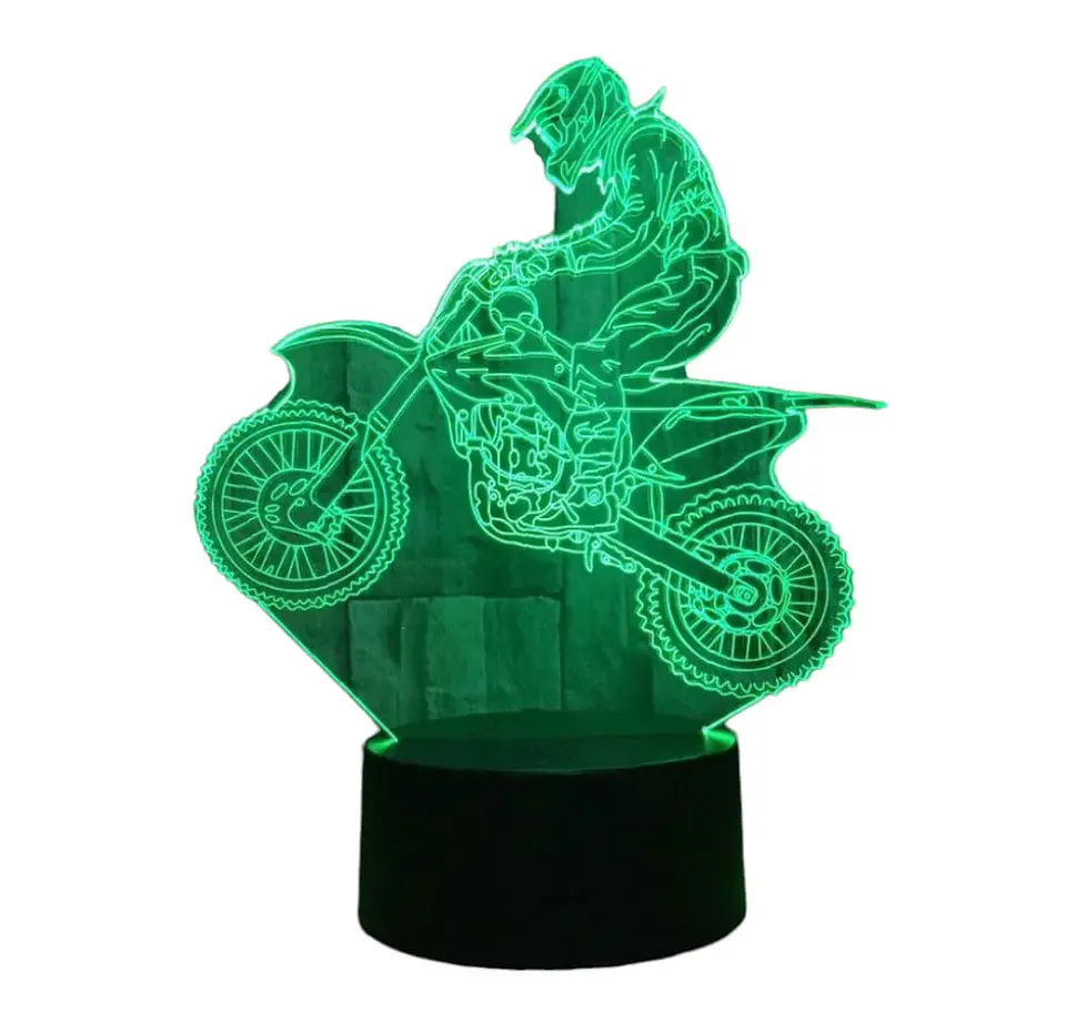 Lampara 3D Motocross de 7 colores 4