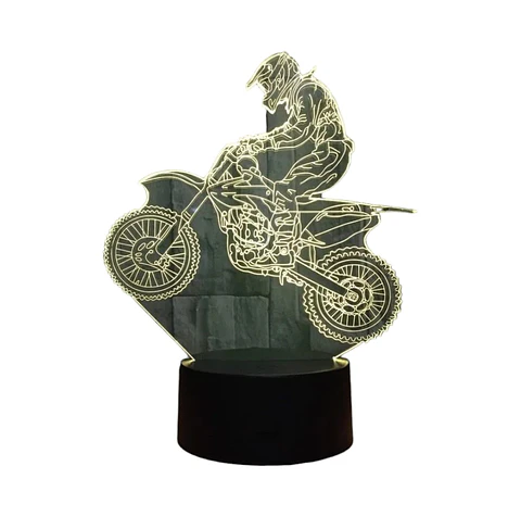 Lampara 3D Motocross de 7 colores