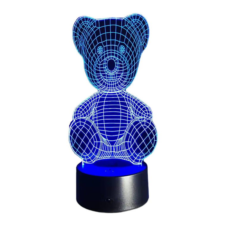 Lampara 3D Oso de peluche de 7 colores 3
