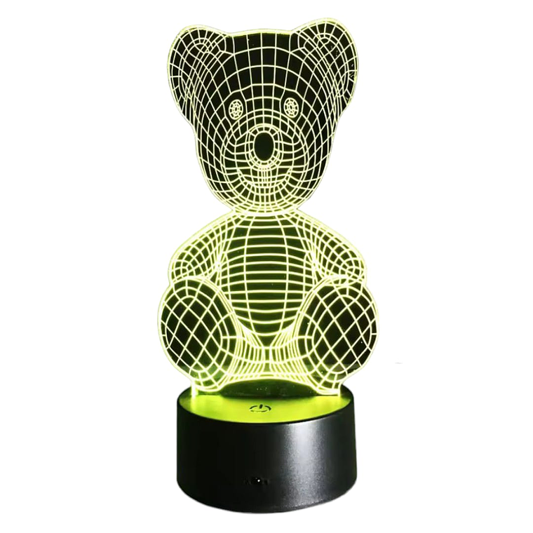 Lampara 3D Oso de peluche de 7 colores 2