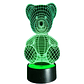 Lampara 3D Oso de peluche de 7 colores - Miniatura 4