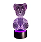 Lampara 3D Oso de peluche de 7 colores - Miniatura 5