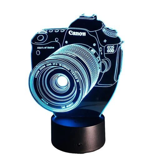 Lampara 3D Camara canon de 7 colores